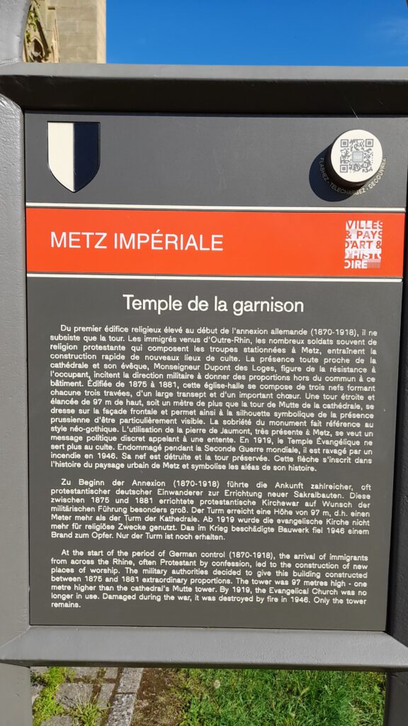 Traveltoer-Things to See and Do in Metz. Temple de la Garnison